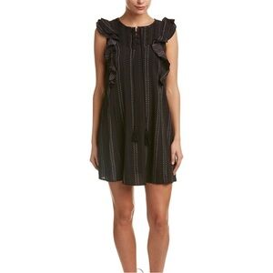 Sadie and Sage Striped Ruffle Shift Dress. Size L